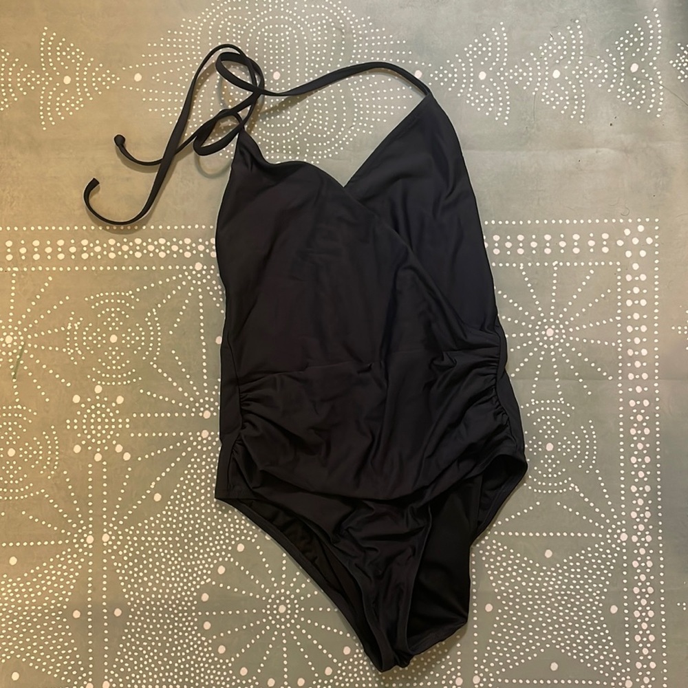 Black low back jcrew one piece